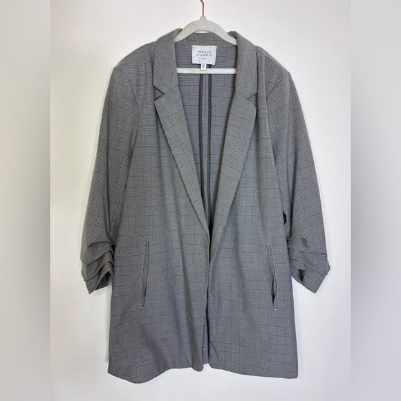 Maison d’Amelie Blazer Plaid Preppy Trending Pocket Open Jacket Women’s Sz L - Picture 7 of 9